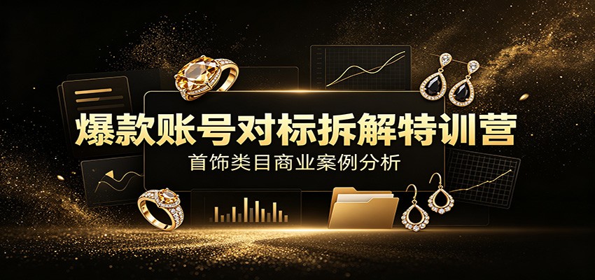 爆款账号对标拆解特训营：首饰类目商业案例分析，配套完整资料内容-WE智谷