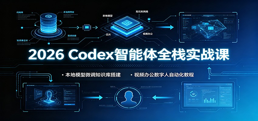 2026 Codex智能体全栈实战课：本地模型微调知识库搭建，视频办公数字人自动化教程-WE智谷