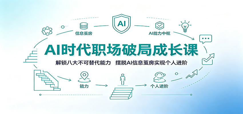 AI时代职场破局成长课：解锁八大不可替代能力，摆脱AI信息茧房实现个人进阶-WE智谷