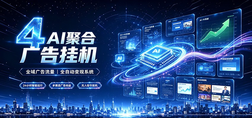全域广告流量聚合，AI无人挂机稳赚佣金，打造长期稳定被动收入副业-WE智谷