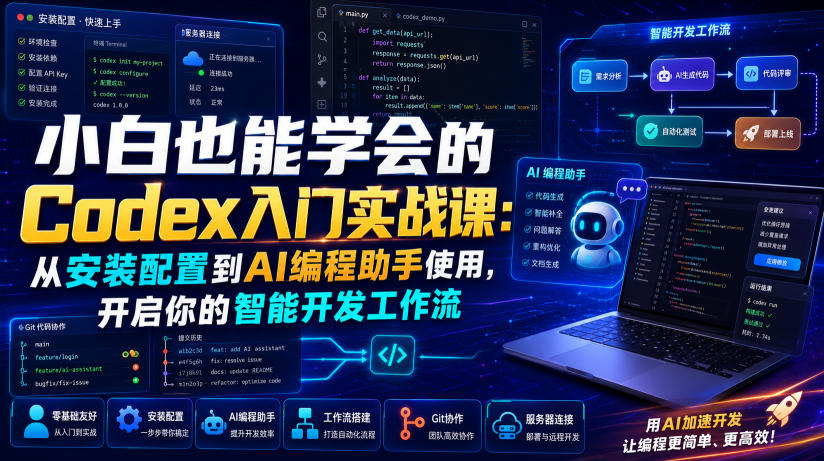 小白也能学会的Codex入门实战课：从安装配置到AI编程助手使用，开启你的智能开发工作流-WE智谷