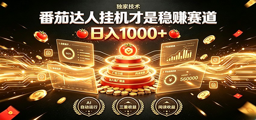 别再瞎找副业！番茄达人挂机才是稳赚赛道 日入1000+-WE智谷