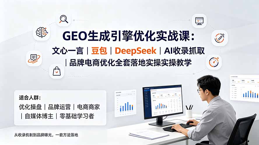 GEO生成引擎优化实战课:文心一言|豆包|DeepSeek|AI收录抓取|品牌电商优化全套落地实操教学-WE智谷