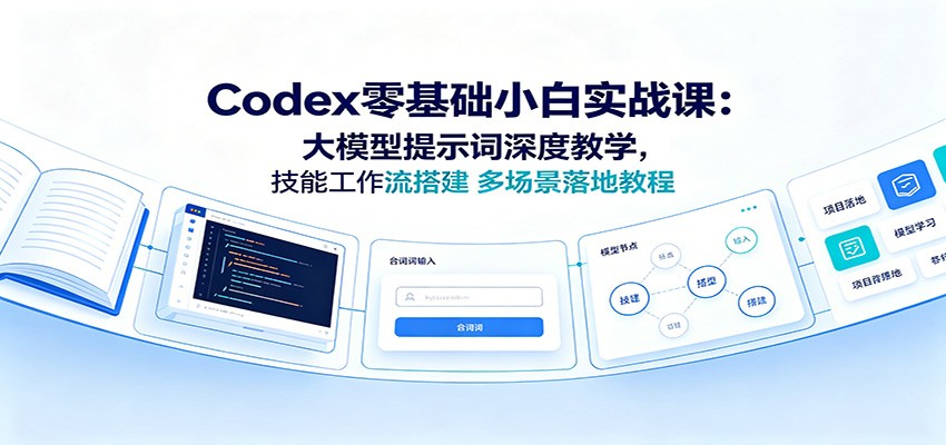 Codex零基础小白实战课:大模型提示词深度教学,技能工作流搭建多场景落地教程-WE智谷