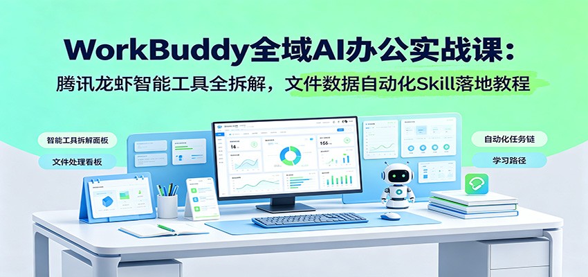 WorkBuddy全域AI办公实战课：腾讯龙虾智能工具全拆解，文件数据自动化Skill落地教程-WE智谷