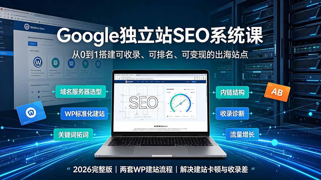 Google独立站SEO-7月系统课:出海基建×WordPress建站×AI内容生产×站内外优化×Search Console×AdSense变现-WE智谷