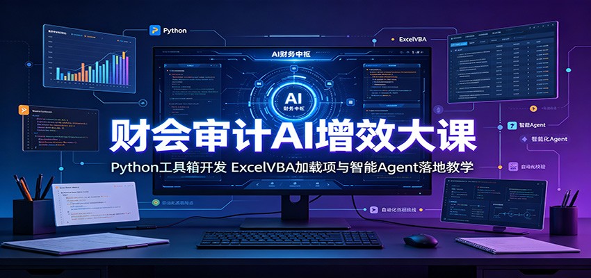 财会审计AI增效大课:Python工具箱开发,ExcelVBA加载项与智能Agent落地教学-WE智谷