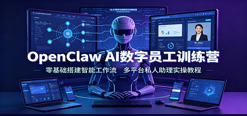 OpenClaw AI数字员工训练营：零基础搭建智能工作流，多平台私人助理实操教程-WE智谷
