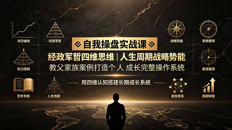 自我操盘实战课:经政军哲四维思维|人生周期战略势能|教父家族案例打造个人成长完整操作系统-WE智谷