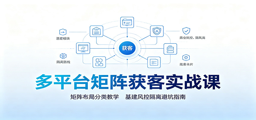多平台矩阵获客实战课：矩阵布局分类教学，基建风控隔离避坑指南-WE智谷