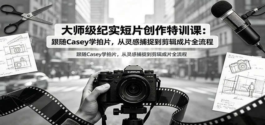 大师级纪实短片创作特训课:跟随Casey学拍片,从灵感捕捉到剪辑成片全流程-WE智谷