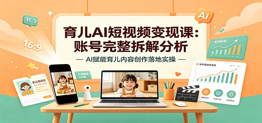 育儿AI短视频变现课：账号完整拆解分析，AI赋能育儿内容创作落地实操-WE智谷