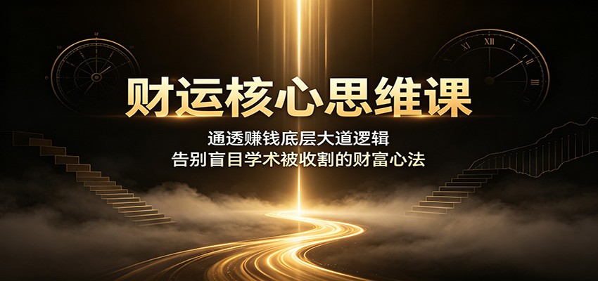 财运核心思维课:通透赚钱底层大道逻辑,告别盲目学术被收割的财富心法-WE智谷