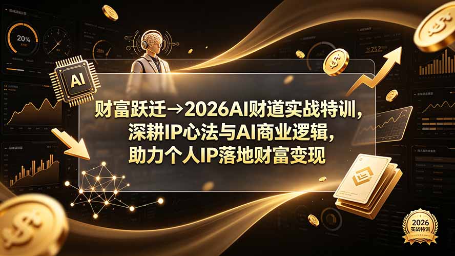 财富跃迁→2026AI财道实战特训，深耕IP心法与AI商业逻辑，助力个人IP落地财富变现-WE智谷