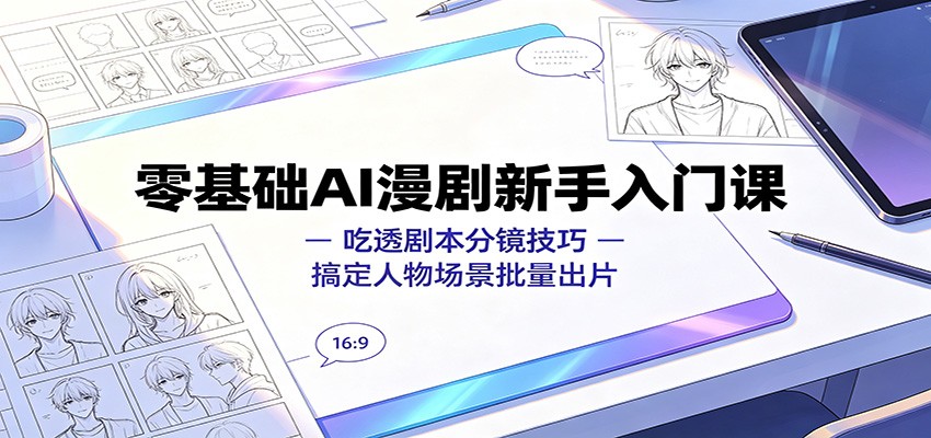 零基础AI漫剧新手入门课：吃透剧本分镜技巧，搞定人物场景批量出片-WE智谷