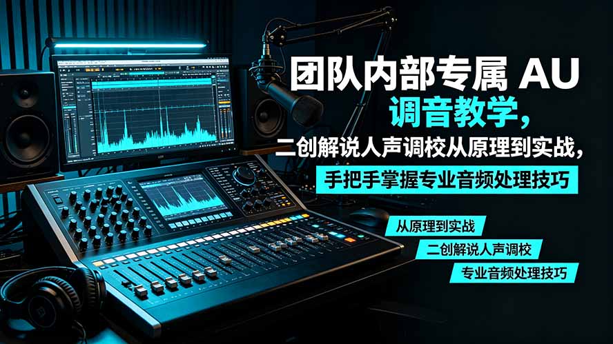 某大佬团队内部专属 AU 调音教学，二创解说人声调校从原理到实战，手把手掌握专业音频处理技巧-WE智谷