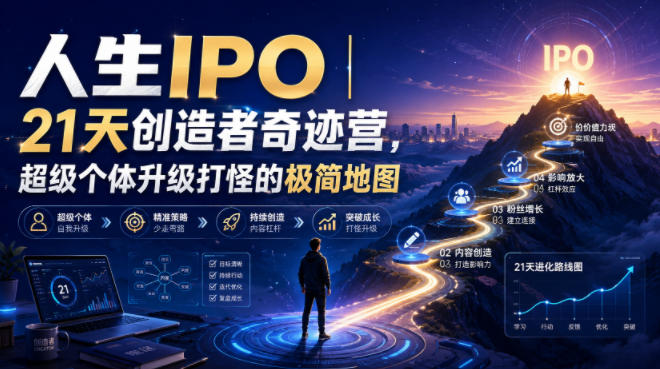 人生IPO︱21天创造者奇迹营,超级个体升级打怪的极简地图-WE智谷