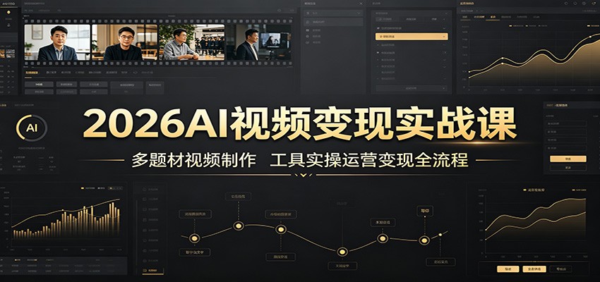 2026AI视频变现实战课：多题材视频制作，工具实操运营变现全流程-WE智谷