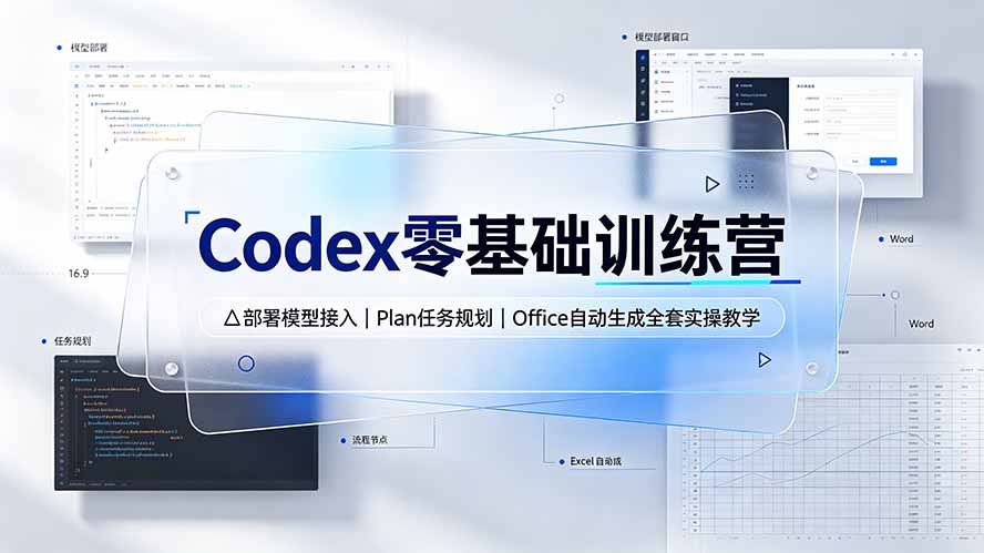 Codex零基础训练营:部署模型接入|Plan任务规划|Office自动生成全套实操教学-WE智谷